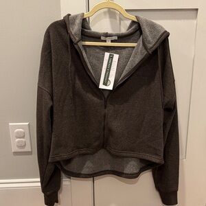 Threads 4 Thought Chocolate Cropped Zip-Up Jacket